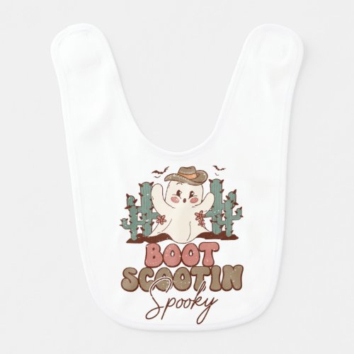 Personalized Boot Scootin Spooky Little Ghost      Baby Bib