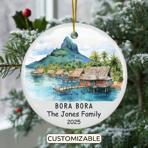 Personalized Bora Bora Ornament, Oceania Ceramic Ornament