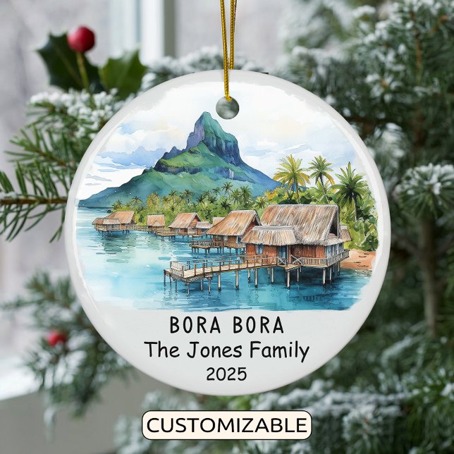 Personalized Bora Bora Ornament, Oceania Ceramic Ornament (Creator Uploaded)