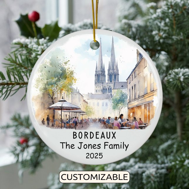 Personalized Bordeaux Ornament, France Ceramic Ornament (Creator Uploaded)
