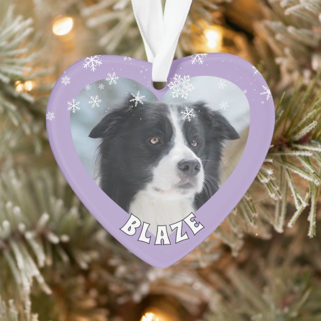 Personalized Border Collie Christmas Dog Pet Photo Ornament (Tree)
