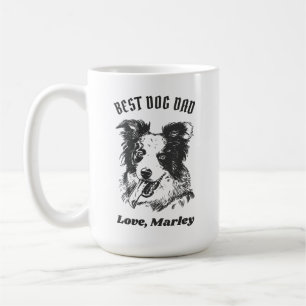 Personalized Border Collie Dog Dad Custom Name Coffee Mug
