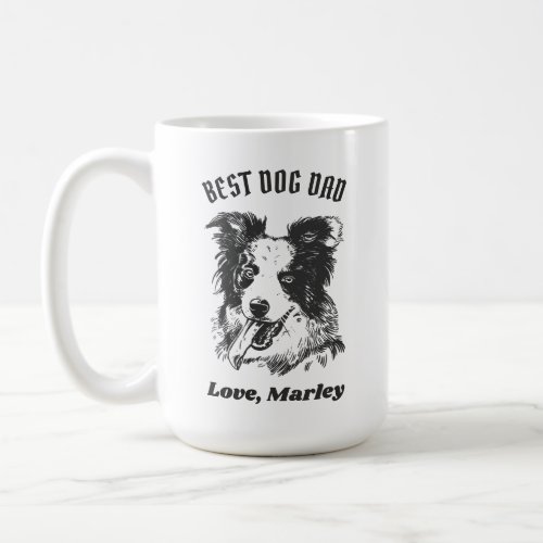 Personalized Border Collie Dog Dad Custom Name Coffee Mug