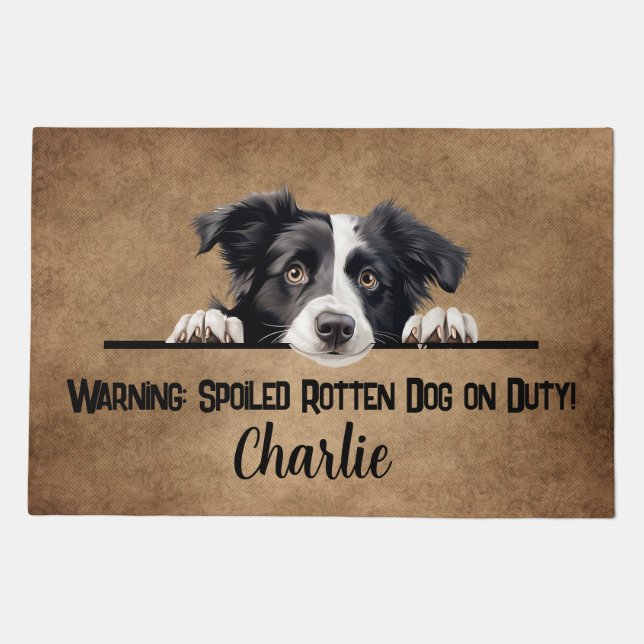 Personalized Border Collie Dog Doormat (Front)