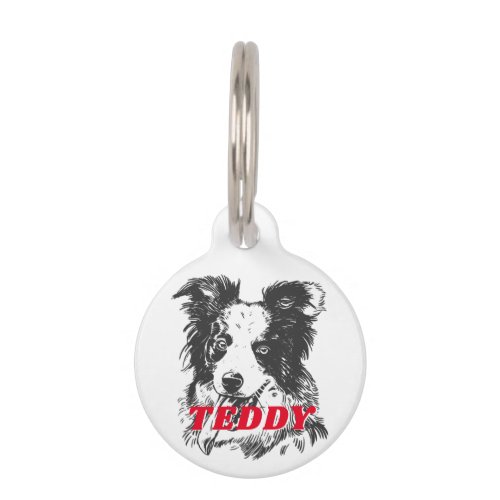 Personalized Border Collie Dog Lover Custom Name Pet ID Tag
