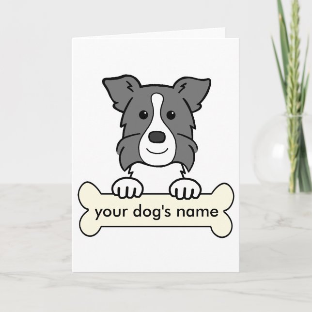 Personalized Border Collie Note Card (Front)