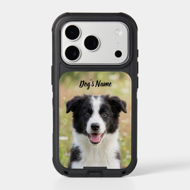 Personalized Border Collie Photo and Name  Otterbox iPhone Case (Back)