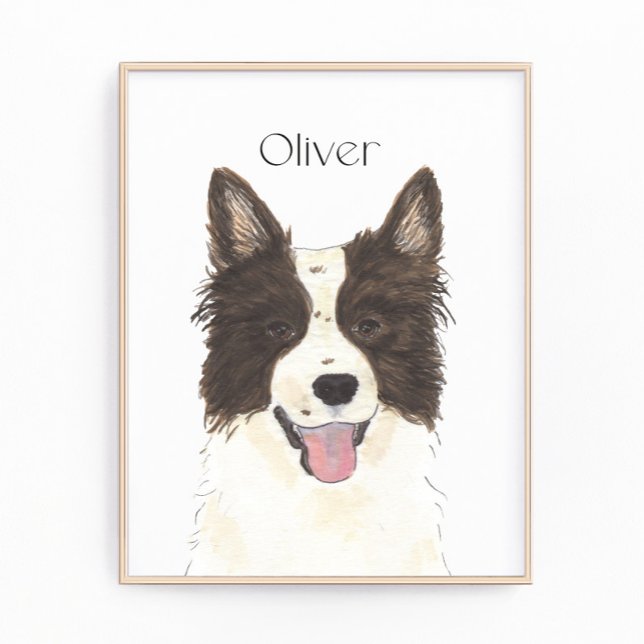 Personalized Border Collie Portrait Photo Print (Creator Uploaded)