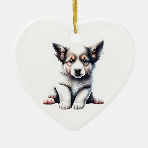 Personalized Border Collie Puppy Ceramic Ornament