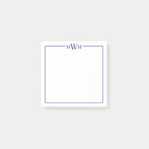 Personalized Border Monogram Stationery Post-it Notes