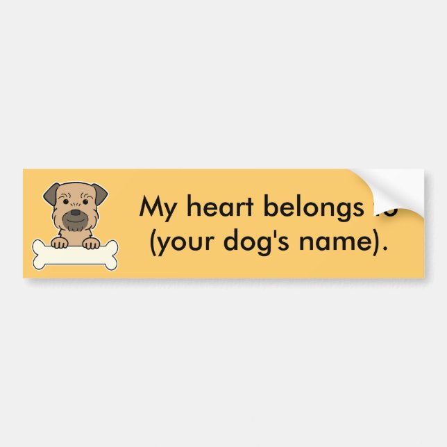 Personalized Border Terrier Bumper Sticker (Front)