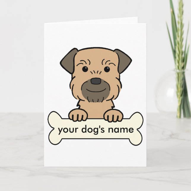 Personalized Border Terrier Card (Front)