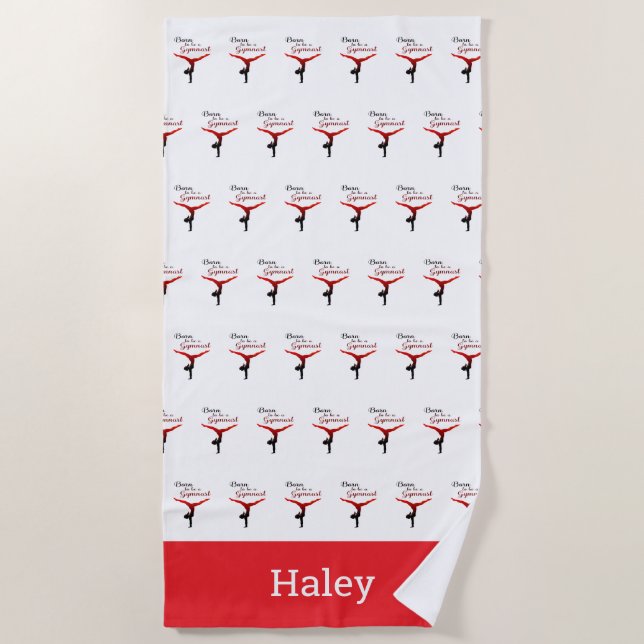 Personalized Born to be a Gymnast Beach Towel (Front)