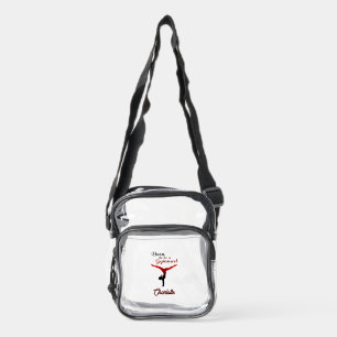 Personalized Born to be a Gymnast Clear Crossbody Bag