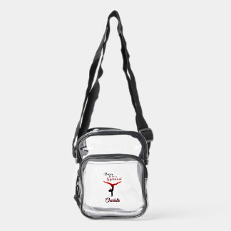 Personalized Born to be a Gymnast Clear Crossbody Bag
