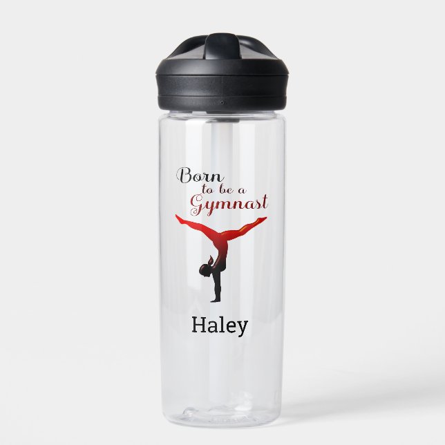 Personalized Born to be a Gymnast Water Bottle (Front)