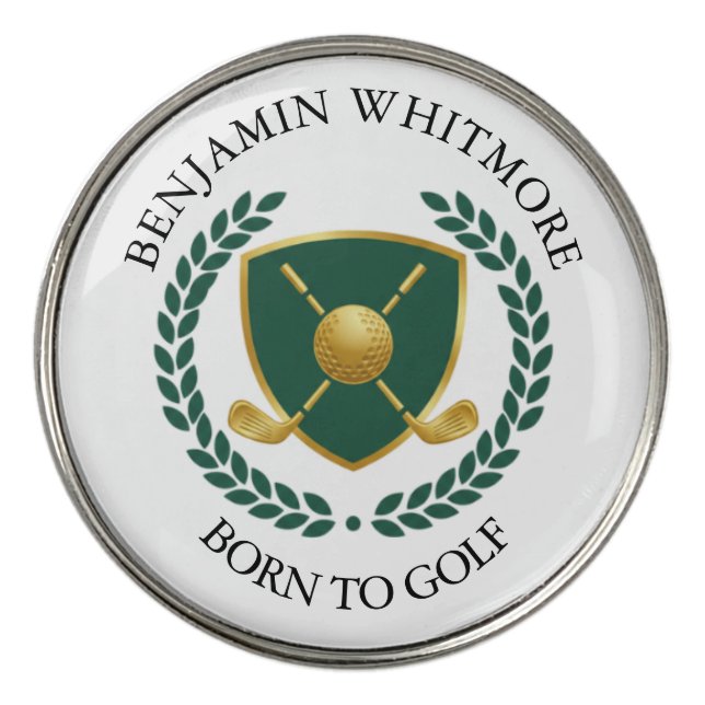 Personalized Born To Golf Name Marker (Front)