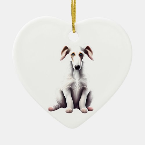 Personalized Borzoi Puppy Ceramic Ornament