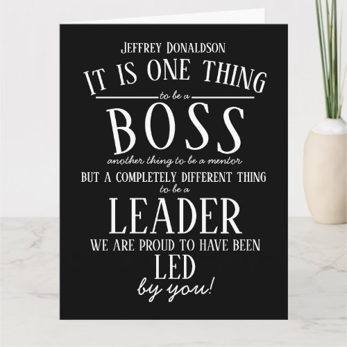 Personalized Boss Day thank you gift office decor Card