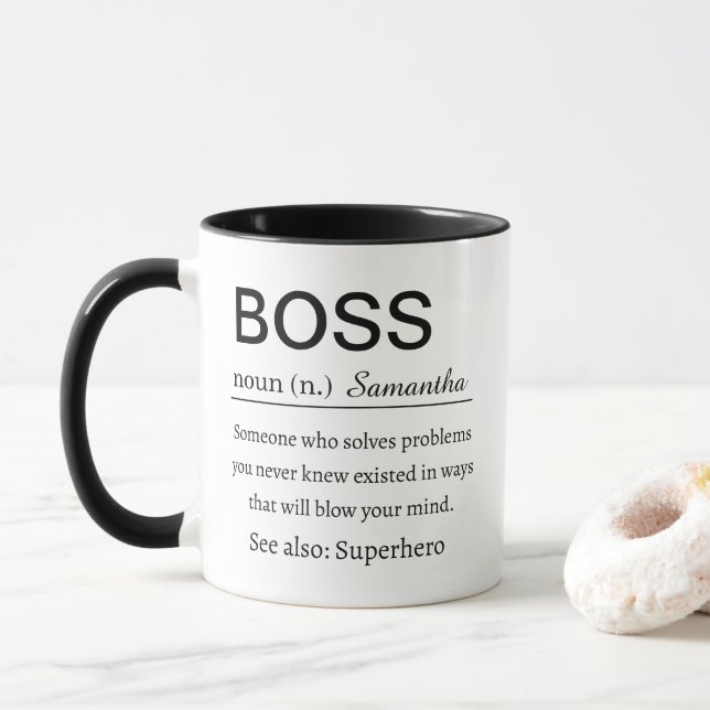 Personalized Boss Definition Mug (With Donut)