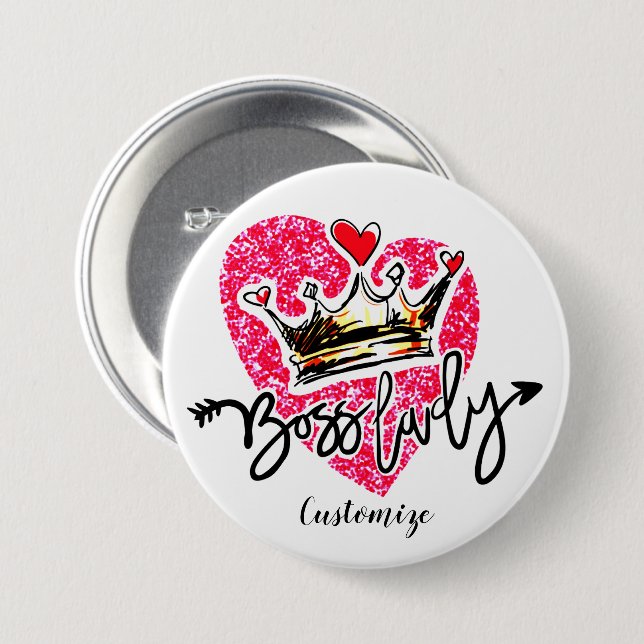 Personalized Boss Lady Button (Front & Back)