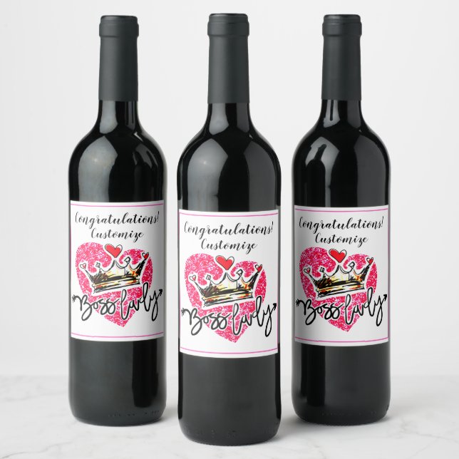 Personalized Boss Lady Celebration Wine Label (Bottles)