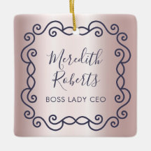 Personalized Boss Lady CEO Blush Metallic Keepsake