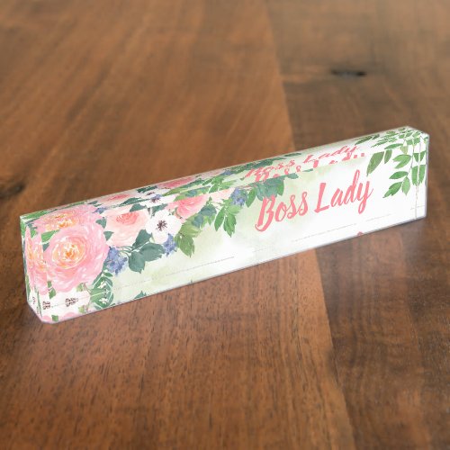 Personalized Boss Lady Desk Name Plate