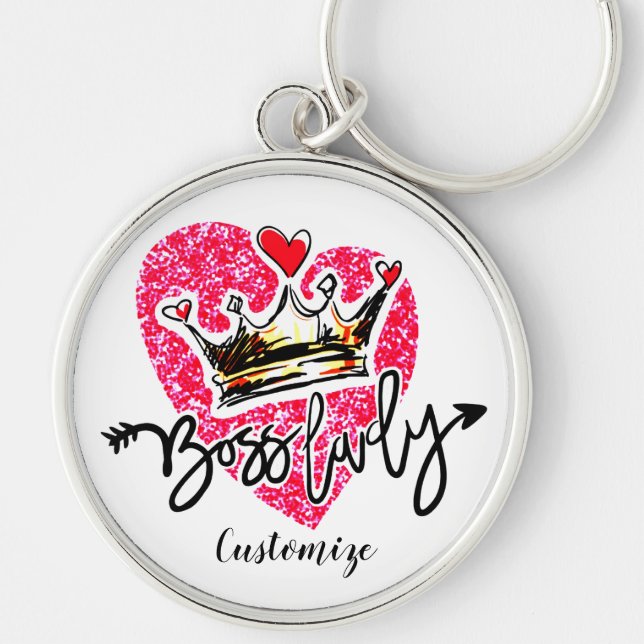 Personalized Boss Lady Keychain (Front)