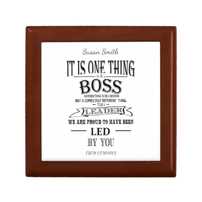 personalized Boss Retirement keepsake box custom (Front)