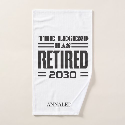 Personalized Boss Retirement Legend Has Retired Hand Towel