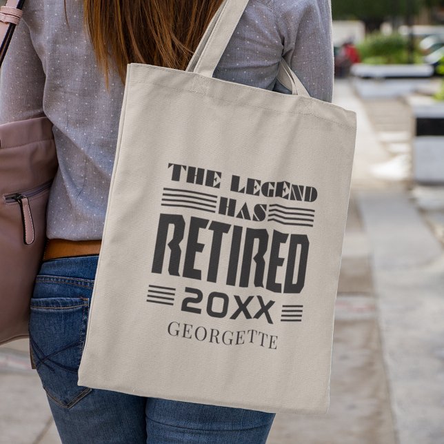 Personalized Boss Retirement Legend Has Retired Tote Bag (Legend Has Retired Modern Tote Bag)