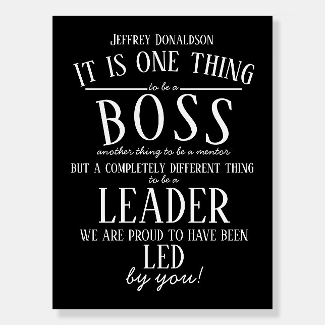 Personalized Boss’s Day Thank You Gift Foam Board  (Front)