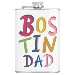 Personalized Bostin Dad Black Country Flask