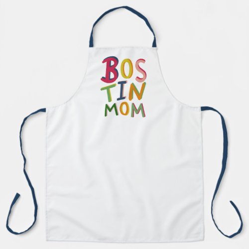 Personalized Bostin Mom Black Country Apron