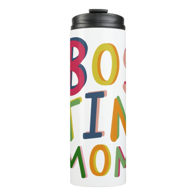 Personalized Bostin Mom Black Country Thermal Tumbler (Front)