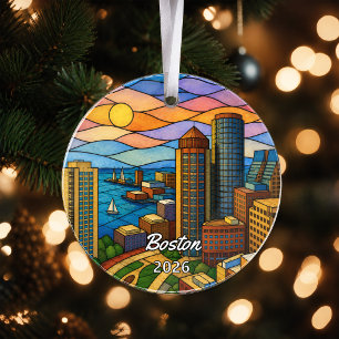 Personalized Boston Acrylic Ornament, Custom Massa Ornament