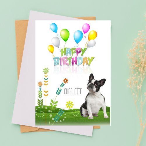 Personalized Boston Terrier Birthday Card