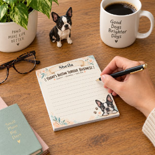 Personalized Boston Terrier Business Funny Notepad