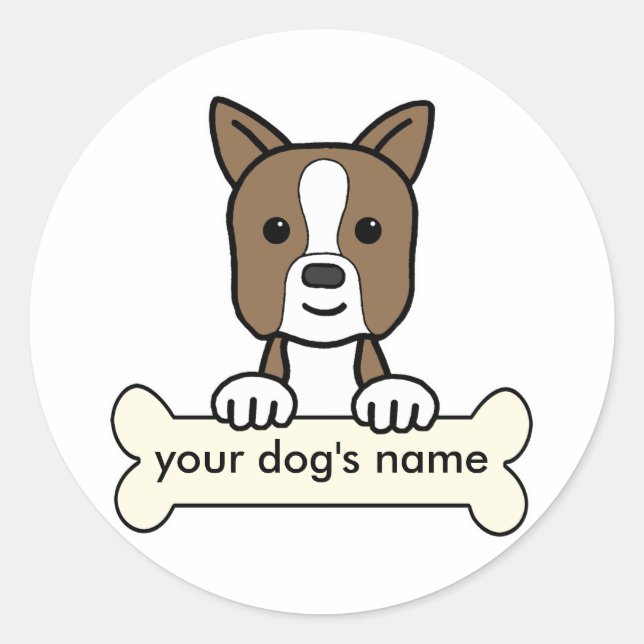 Personalized Boston Terrier Classic Round Sticker (Front)