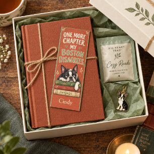 Personalized Boston Terrier One More Chapter Bookmarks