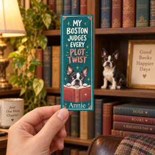 Personalized Boston Terrier Plot Twist Bookmarks