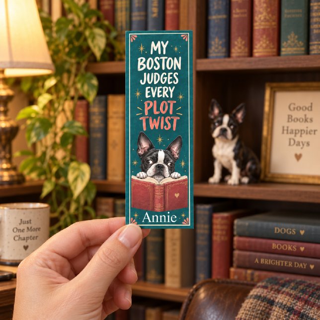 Personalized Boston Terrier Plot Twist Bookmarks (Creator Uploaded)