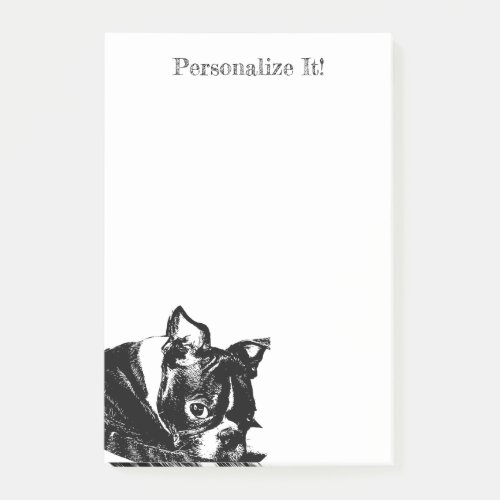 Personalized Boston Terrier Post_it Notes