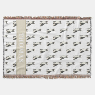 Personalized Boston Terrier Throw Blanket