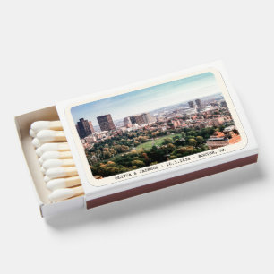 Personalized Boston Wedding Favor Skyline Photo Matchboxes