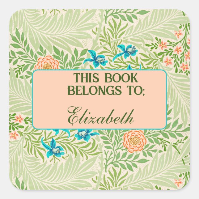 Personalized Botanical Bookplate  (Front)