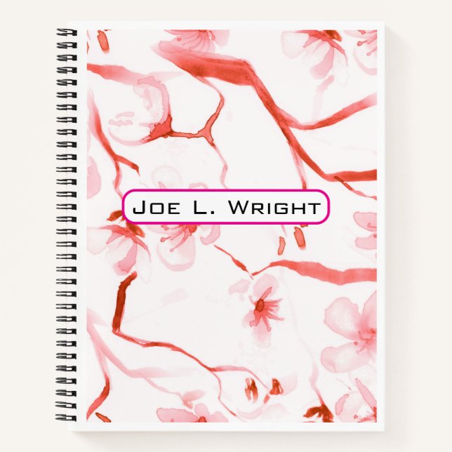 Personalized Botanical Custom Name Notebook (Front)
