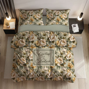 Personalized Botanical Duvet Lux Pastel Design Cover