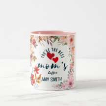 Personalized Botanical Floral Mug For Mom